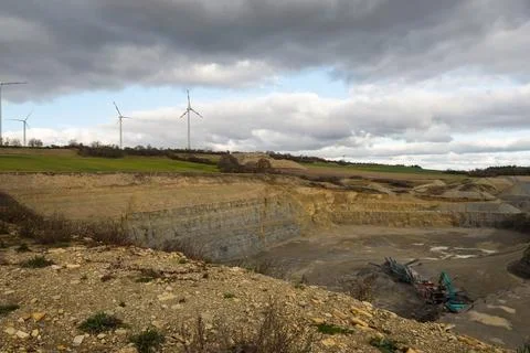 Mining in Bucha at autumn in thuringia 2021, Copy space Stock Photos