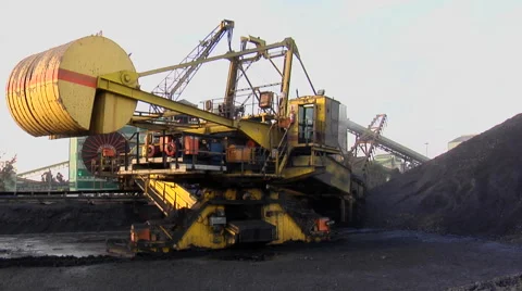 Mining - Bucket Conveyor Stock Footage 47329086