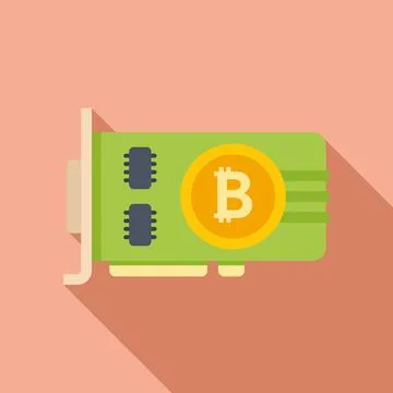 Mining card icon flat vector. Crypto money Illustrazione stock