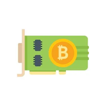 Mining card icon flat vector. Crypto money Ilustración de archivo