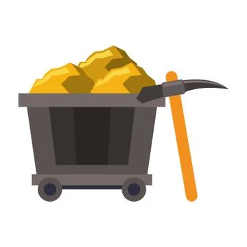 Mining carrier and pick work equipment Stock Illustration
