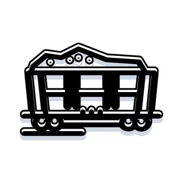 Mining cart carrying coal icon for industry Stock Illustration