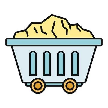 Mining cart carrying dug material concept 스톡 일러스트