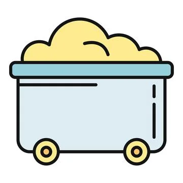 Mining cart carrying ore concept icon design Stock Illustration