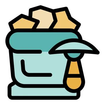 Mining cart carrying raw materials and pickaxe ready for extraction Stock Illustration