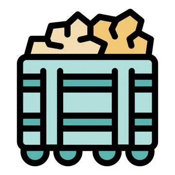 Mining cart carrying raw materials for processing and extraction イラスト素材