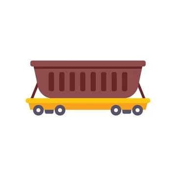 Mining cart delivering coal from mine on rails Stock Illustration