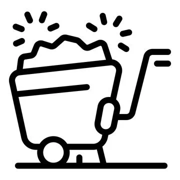 Mining cart full of coal delivering resources for industrial use Stock Illustration