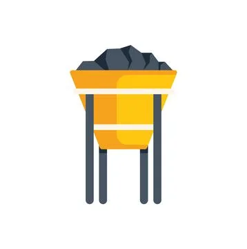 Mining cart full of coal for extracting fossil fuel resources Stock Illustration