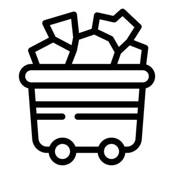 Mining cart full of stones for extracting minerals and ores Stock Illustration