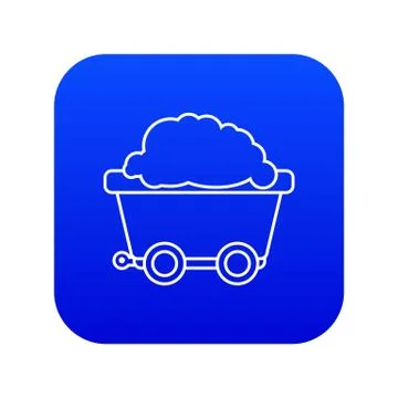 Mining cart icon blue Illustrazione stock