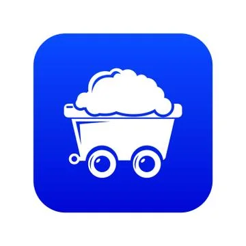 Mining cart icon blue vector Illustrazione stock