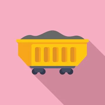 Mining cart icon on pink background Stockillustratie