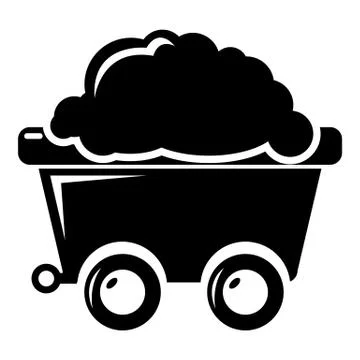 Mining cart icon , simple style Illustrazione stock