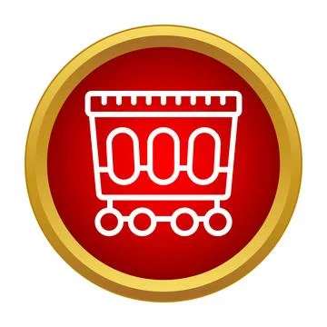 Mining cart icon symbol for industry and resources concept Stock Illustration