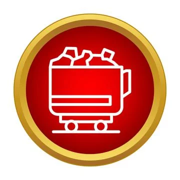 Mining cart loaded with valuable resources icon Illustrazione stock