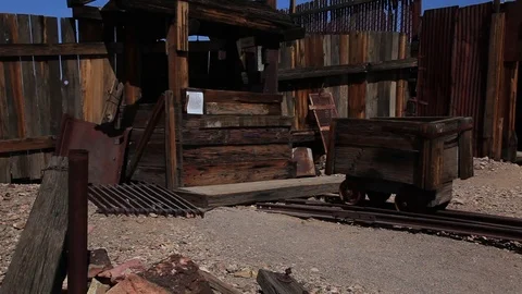 Mining Cart in Old Town Stock Footage 78201010