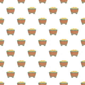 Mining cart pattern filled with gold Stock Illustration