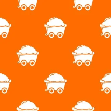Mining cart pattern vector orange Stock Illustration