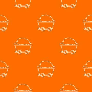 Mining cart pattern vector orange Stock Illustration