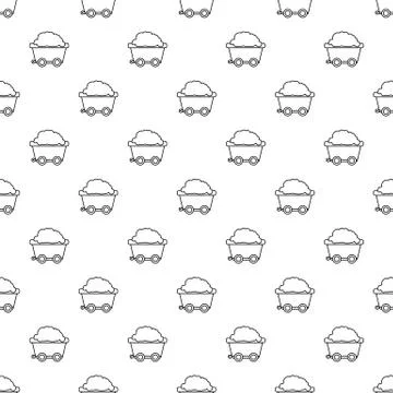 Mining cart pattern vector seamless Stock Illustration