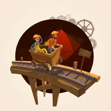 Mining cartoon concept Stock Illustration