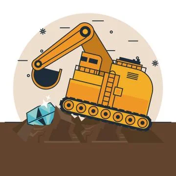 Mining cave cartoons Illustrazione stock