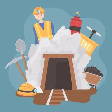Mining cave tools Stock Illustration