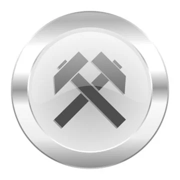 Mining chrome web icon isolated. Stock Illustration