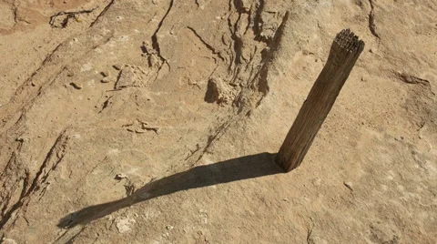 Mining Claim Stake in Desert Slickrock Stock Footage 39763792