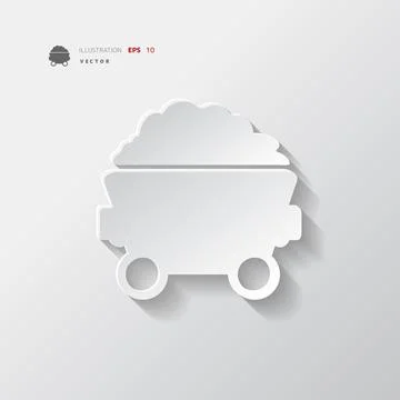 Mining coal cart icon.Application button. Stock Illustration