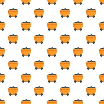 Mining coal cart seamless pattern background Illustrazione stock