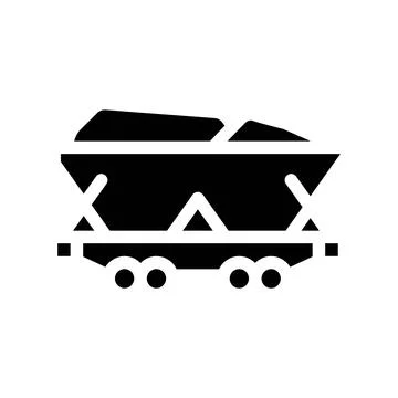 Mining coal glyph icon vector symbol illustration Stock Illustration