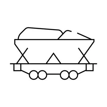 Mining coal line icon vector symbol illustration Stock Illustration