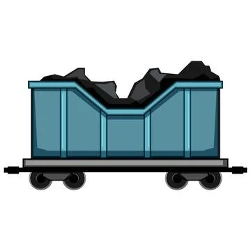 Mining coal wagon cartoon vector illustration Stock Illustration