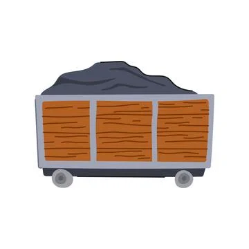 Mining coal wagon cartoon vector illustration 스톡 일러스트