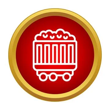 Mining coal wagon with fuel icon concept Stock Illustration