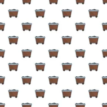Mining coal wagons seamless pattern Stock Illustration