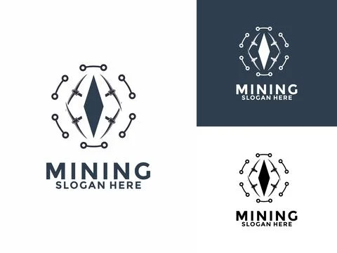 Mining company vintage logo vector illustration design. Mining logo design .. イラスト素材