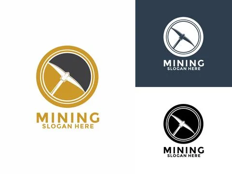 Mining company vintage logo vector illustration design. Mining logo design .. Stock Illustration
