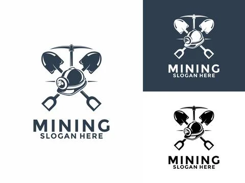 Mining company vintage logo vector illustration design. Mining logo design .. イラスト素材