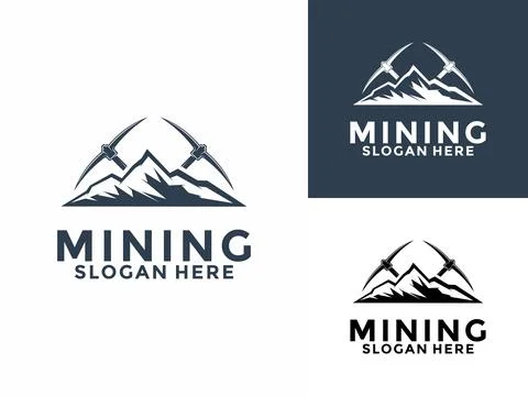 Mining company vintage logo vector illustration design. Mining logo design .. イラスト素材