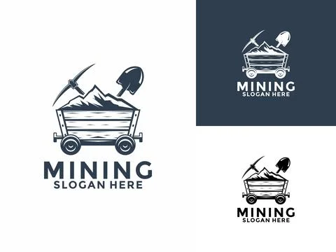 Mining company vintage logo vector illustration design. Mining logo design .. イラスト素材