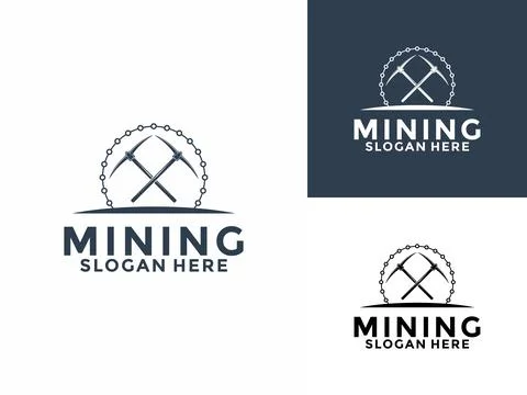 Mining company vintage logo vector illustration design. Mining logo design .. イラスト素材