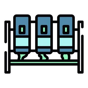 Mining computer icon color outline vector イラスト素材