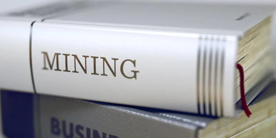 Mining Concept on Book Title. 3D Illustration 스톡 일러스트