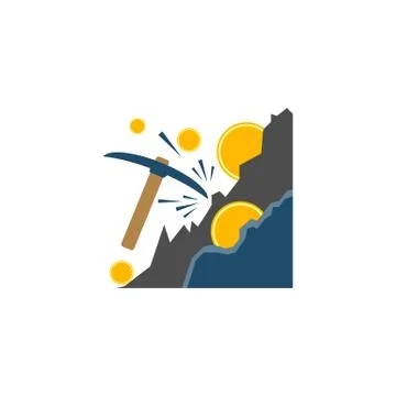 Mining Concept Flat Vector Icon Stock Illustration