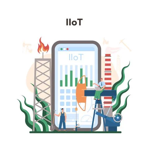 Mining concept online service or platform. Mineral and natural Stock Illustration
