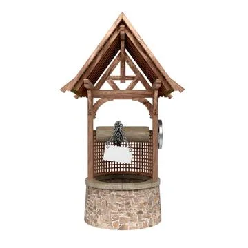 Mining concept plate attached to the well chain 3d render on white no shadow Stock Illustration