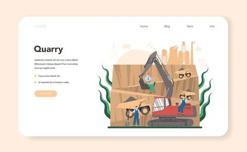Mining concept web banner or landing page. Mineral and natural resources Stockillustratie